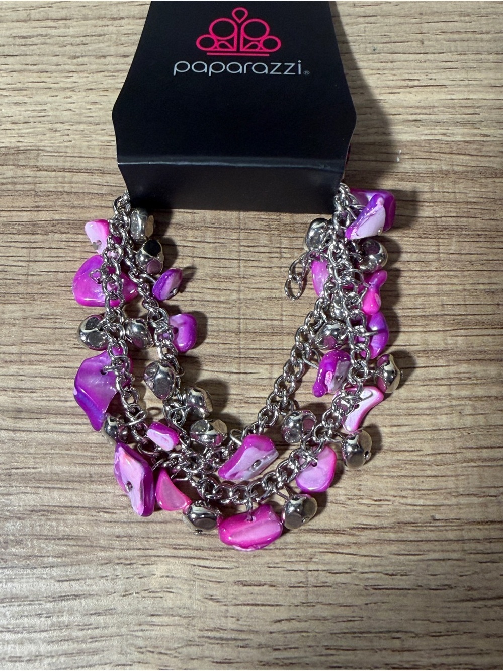 paparazzi Pink Shell Multi-Strand Charm Bracelet - Picture 2 of 3